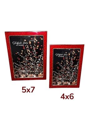 Sheffield Home Red and Gold Glitter Picture Frames, Set of 2